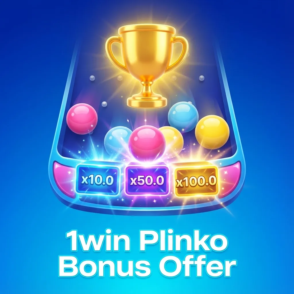 1win Plinko bonus banner showing 500% welcome offer up to ₹75,000 for new casino players