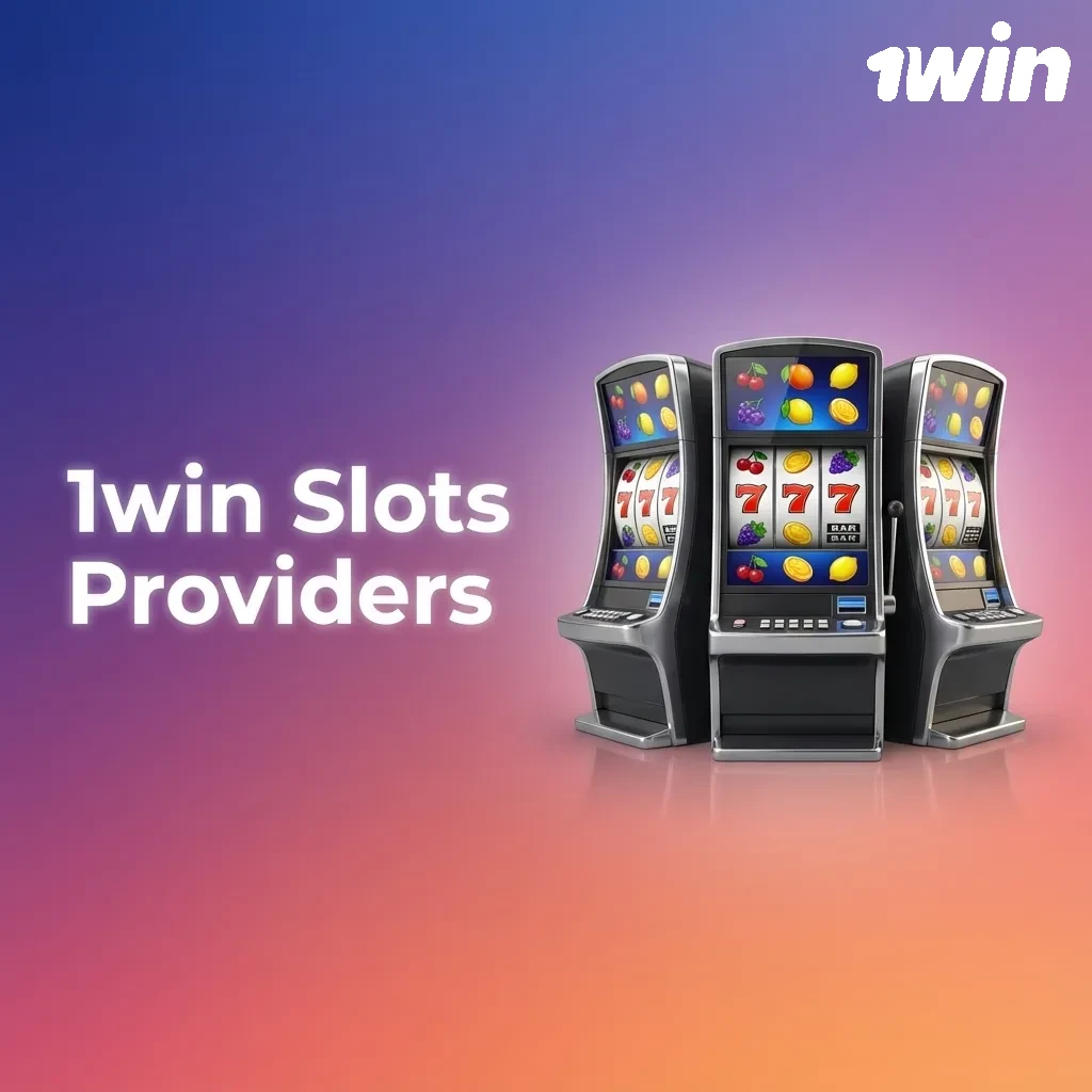 1win casino slots lobby showing logos of top providers and text highlighting 80+ licensed studios and hundreds of games