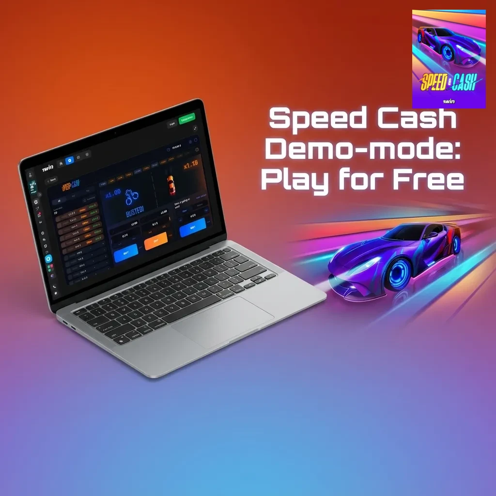 Speed Cash demo mode screen showing virtual balance, multipliers and cash-out button for risk-free practice
