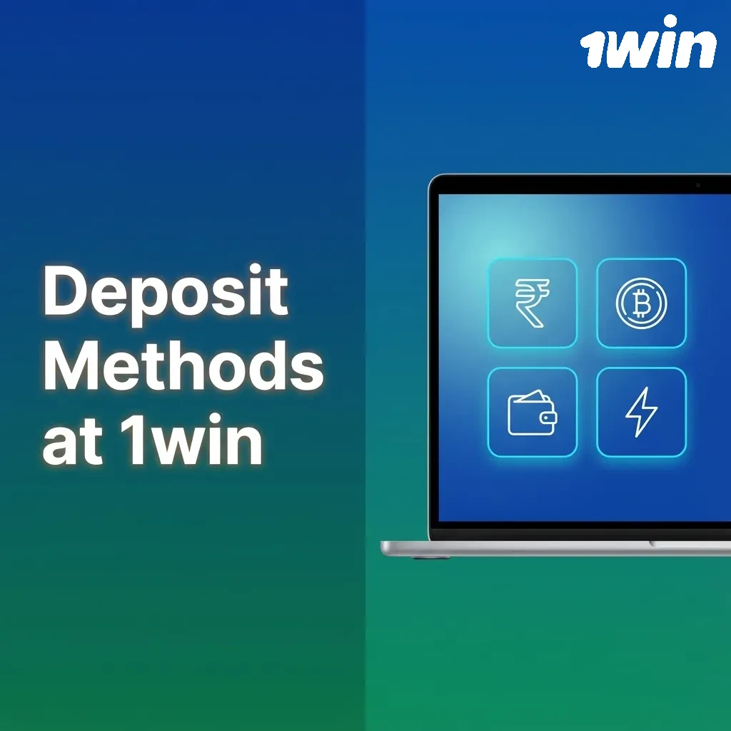 Illustration of 1win deposit methods in India: UPI, NetBanking, bank cards, and mobile wallets on a betting app screen