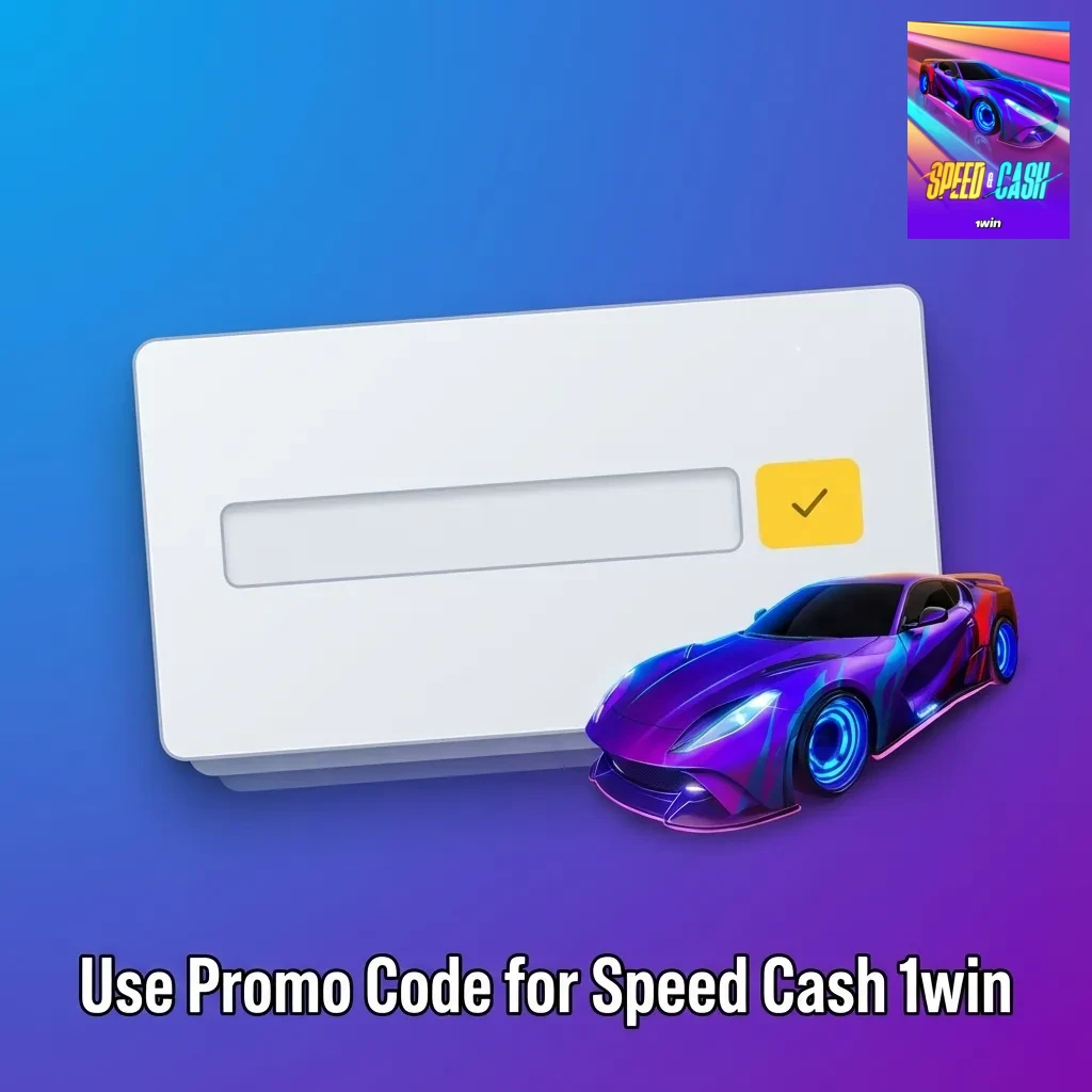 Banner promoting 1win Speed Cash bonus with text “Use promo code SPEEDVIP” and instructions to enter it during signup or deposit