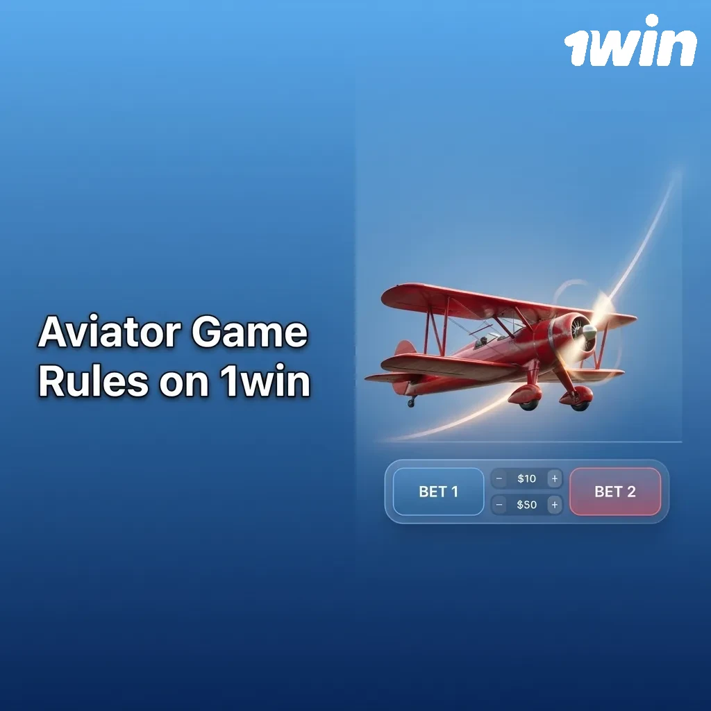 Aviator game interface showing plane taking off with multiplier increasing from 1x on 1win platform