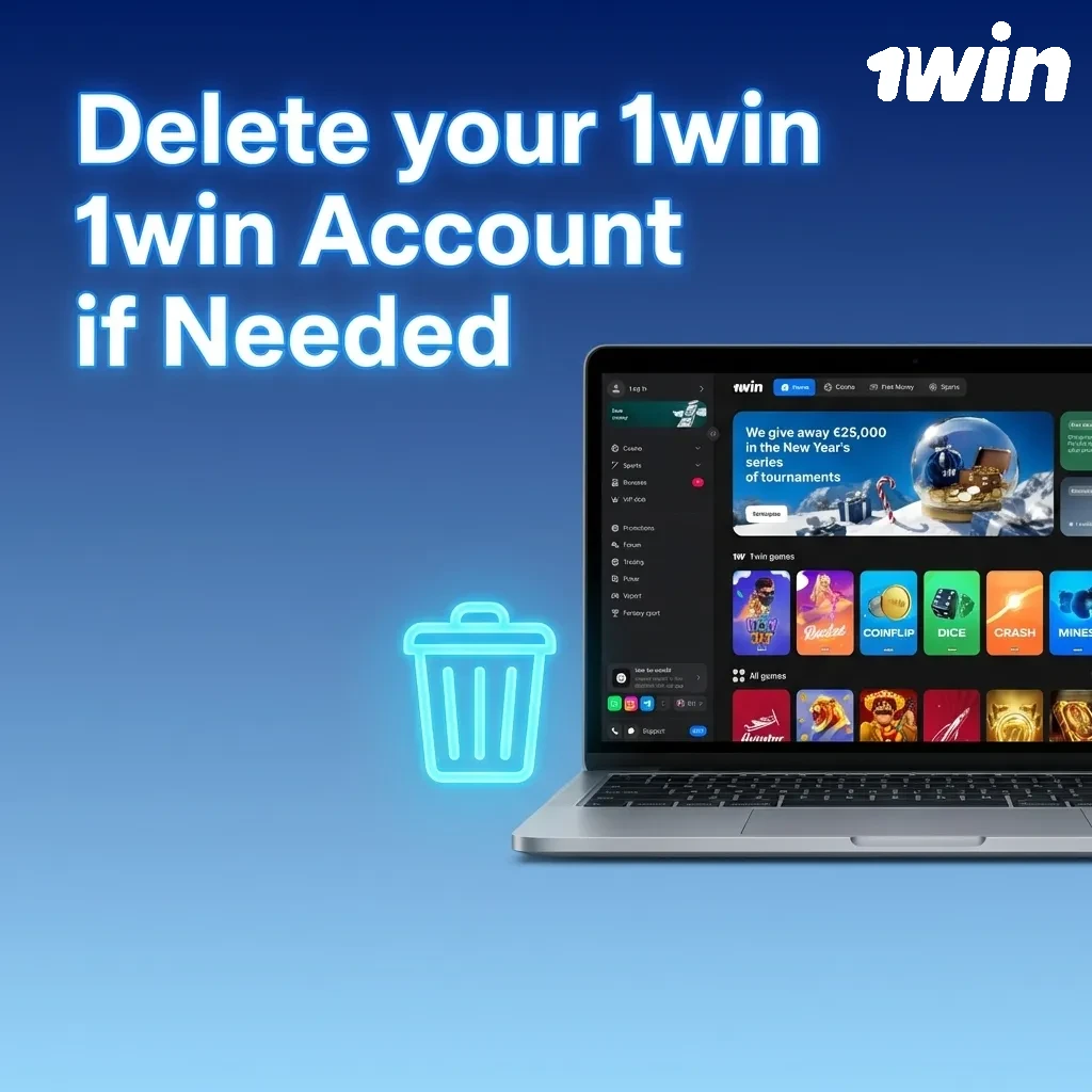 Steps to delete your 1win account: contact support, verify identity, withdraw funds, and confirm permanent closure.