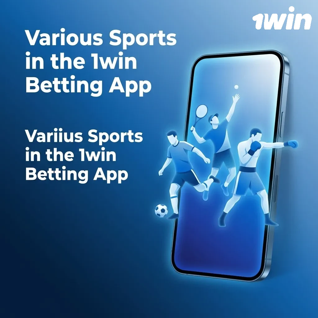 1win betting app interface showing multiple sports options including cricket, football, tennis, and eSports available for wagering.