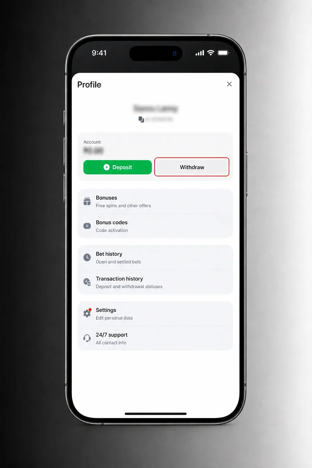 1win mobile withdrawal steps showing UPI, bank transfer, and crypto options with 500 to 200000 INR daily limit