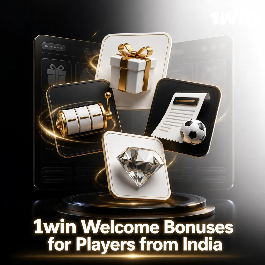 1win welcome bonus tiers for Indian players showing 100% to 175% deposit match up to 75,000 INR