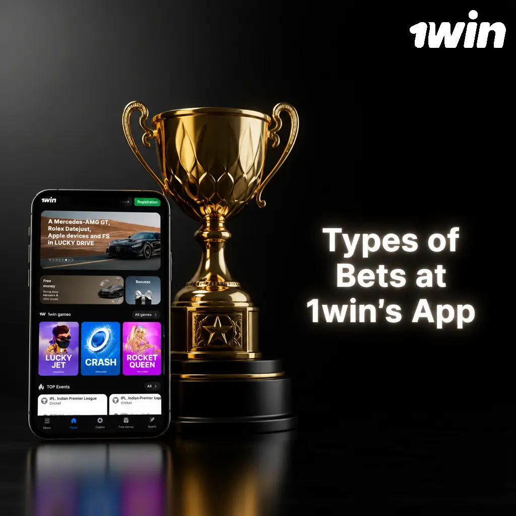 1win app bet types including single, accumulator, system, live, and long-term futures bets for diverse wagering strategies